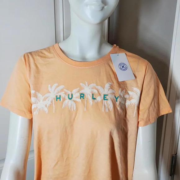 NWT Hurley Juniors' Size XL Palm Tree Casual Cropped T-Shirt - Picture 15 of 15